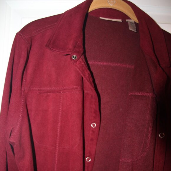 Shirt/jacket maroon, faux suede. Size XL. i.e. Relaxed brand. Good condition. - Picture 1 of 8